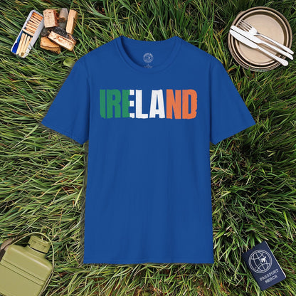 Vintage Ireland Patriotism Letter Flag T-Shirt