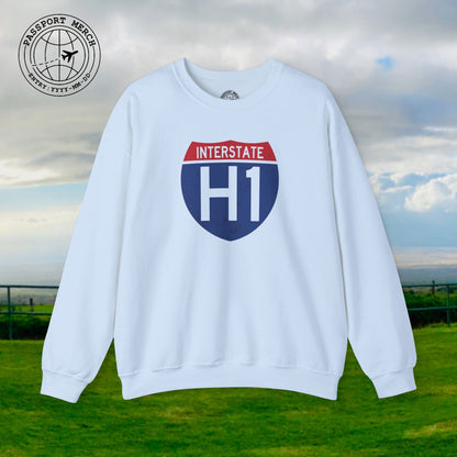 Signs of Wanderlust, Interstate H1, Hawaii Crewneck