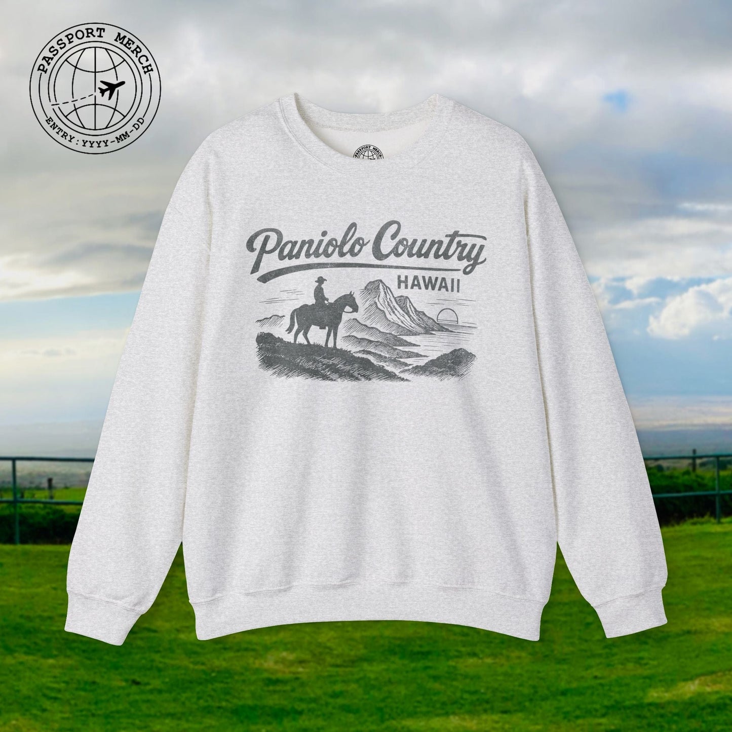 Paniolo Country Vintage Monochrome, Hawaii Crewneck