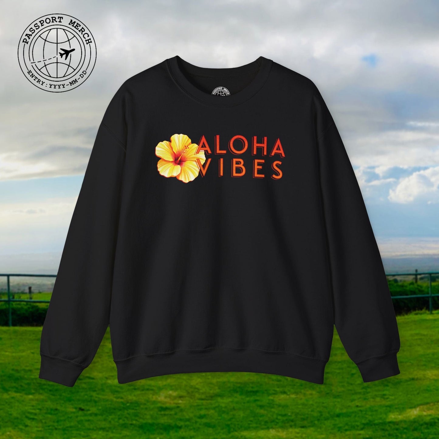Sun-Kissed Hibiscus Aloha Vibes, Hawaii Crewneck