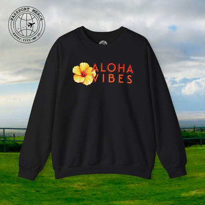 Sun-Kissed Hibiscus Aloha Vibes, Hawaii Crewneck