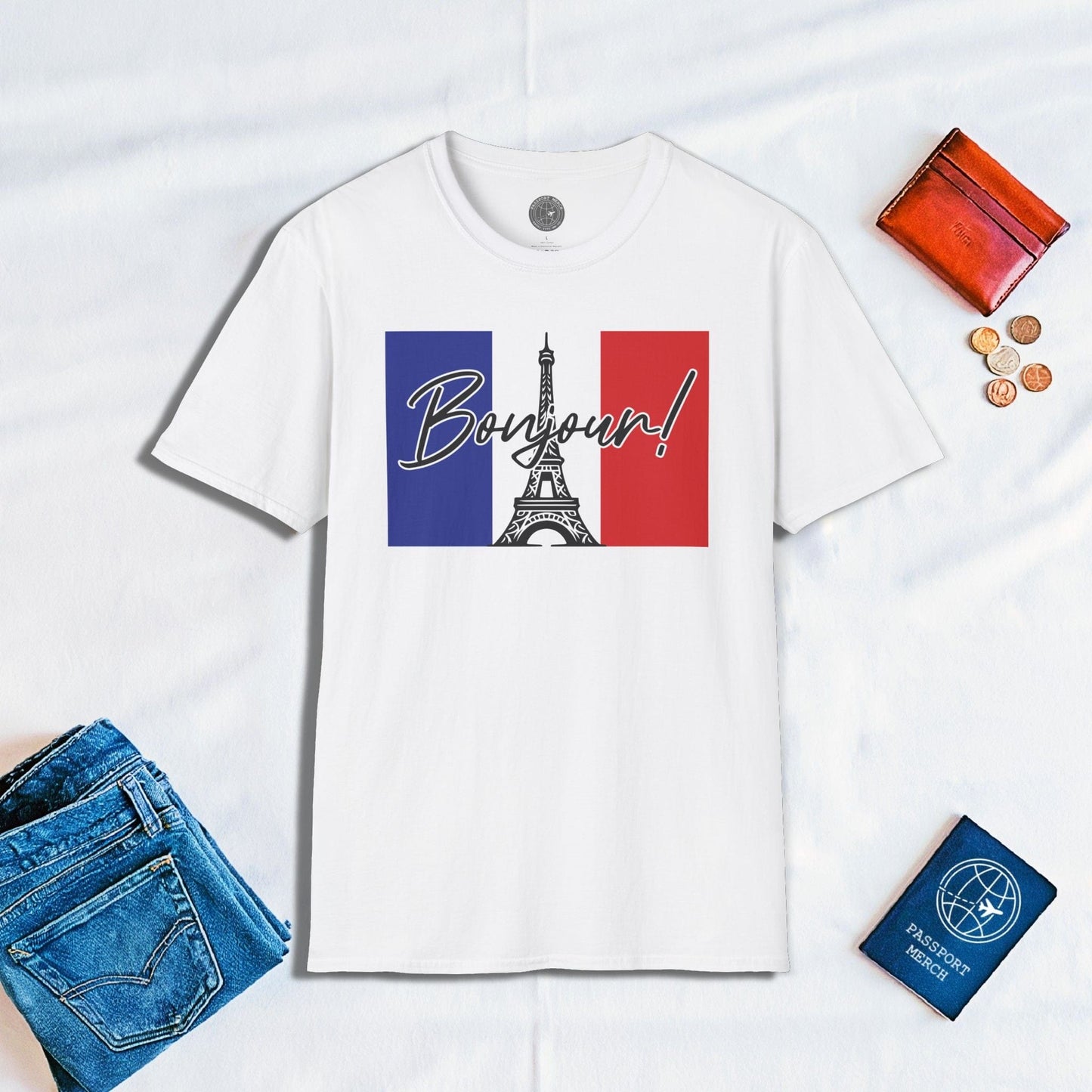 Bonjour Eiffel Tower Paris France T-Shirt