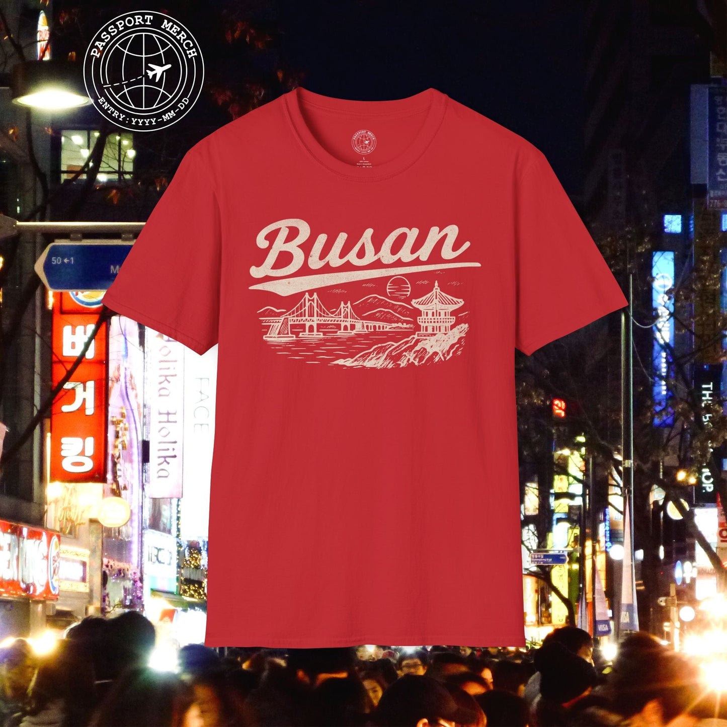 Monochrome Dreams of Busan Korea T-Shirt