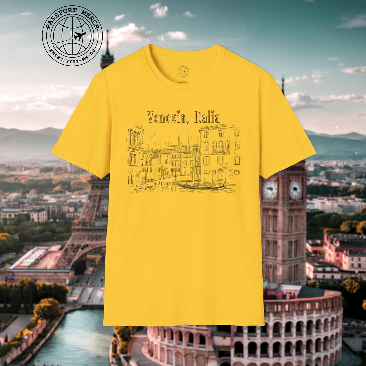 Monochrome Dreams of Venice Italy T-Shirt