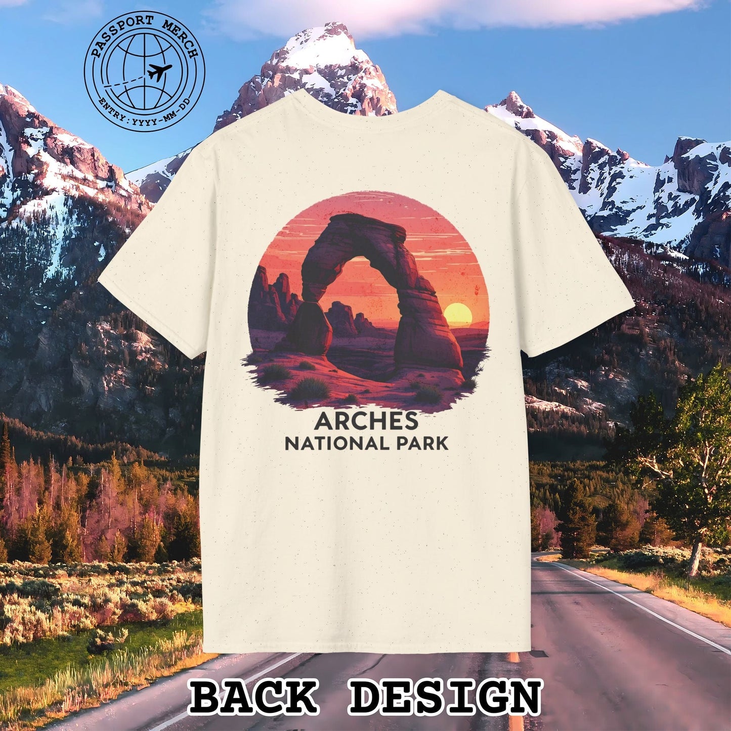Arches National Park, Utah, Back Print T-Shirt