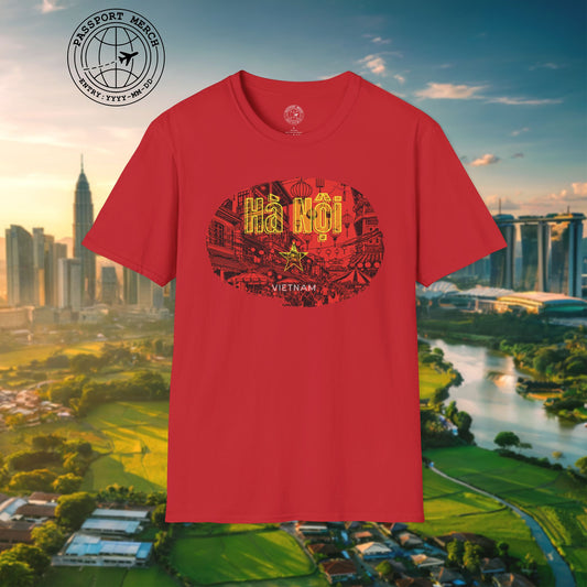 Hanoi Vietnam Vintage Streets Flag T-Shirt