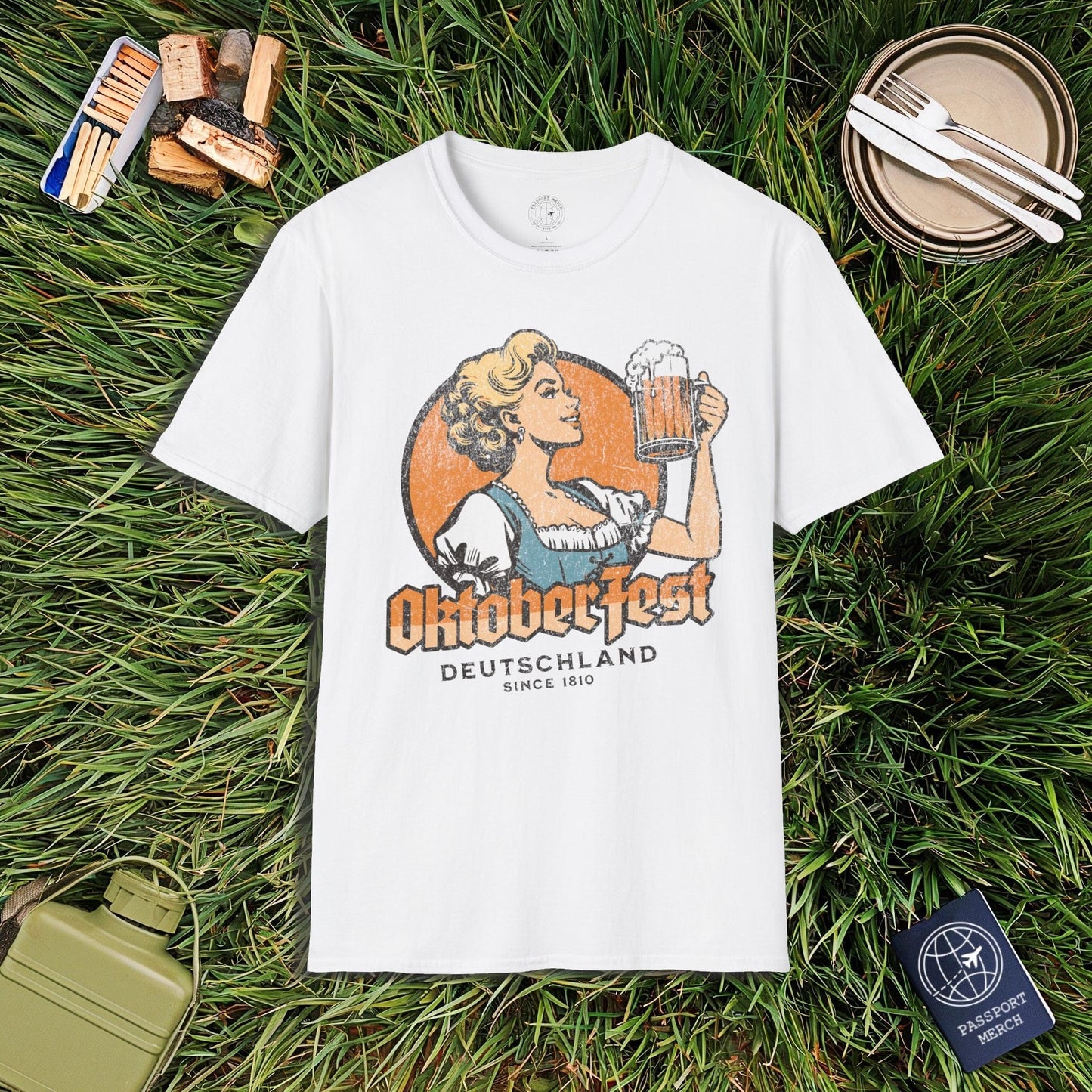 Vintage Oktoberfest Beer Maiden, Germany T-Shirt