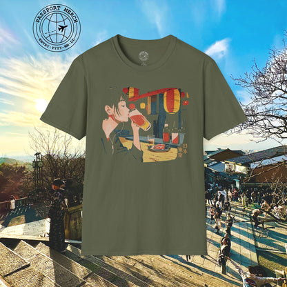 Woman Drinking in Shibuya, Tokyo, Japan T-Shirt