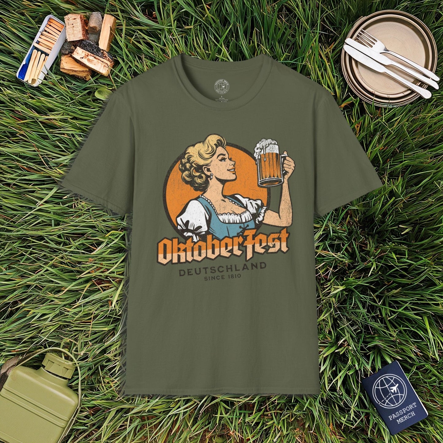 Vintage Oktoberfest Beer Maiden, Germany T-Shirt