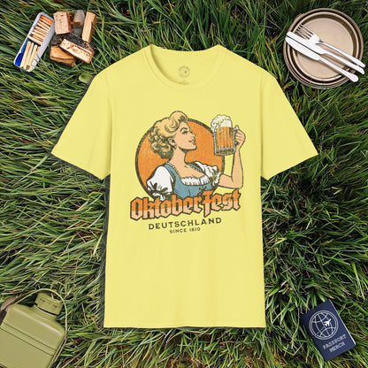 Vintage Oktoberfest Beer Maiden, Germany T-Shirt