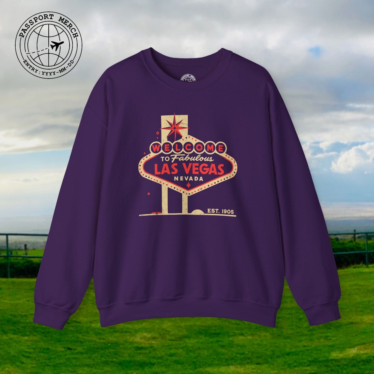 Signs of Wanderlust, Welcome to Las Vegas, Nevada Crewneck