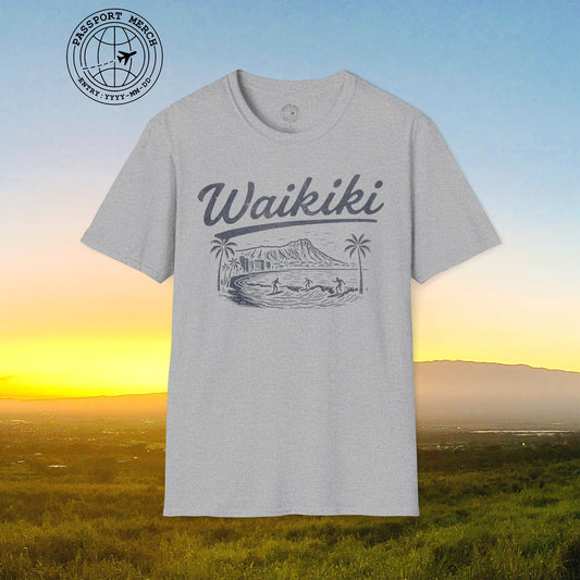 Monochrome Dreams of Waikiki, Hawaii T-Shirt