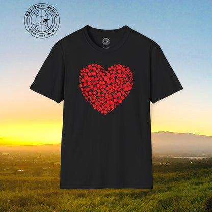 Valentine's Hawaiian Plumeria Heart T-Shirt