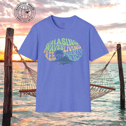 Chasing Waves Living Free Puerto Rico T-Shirt