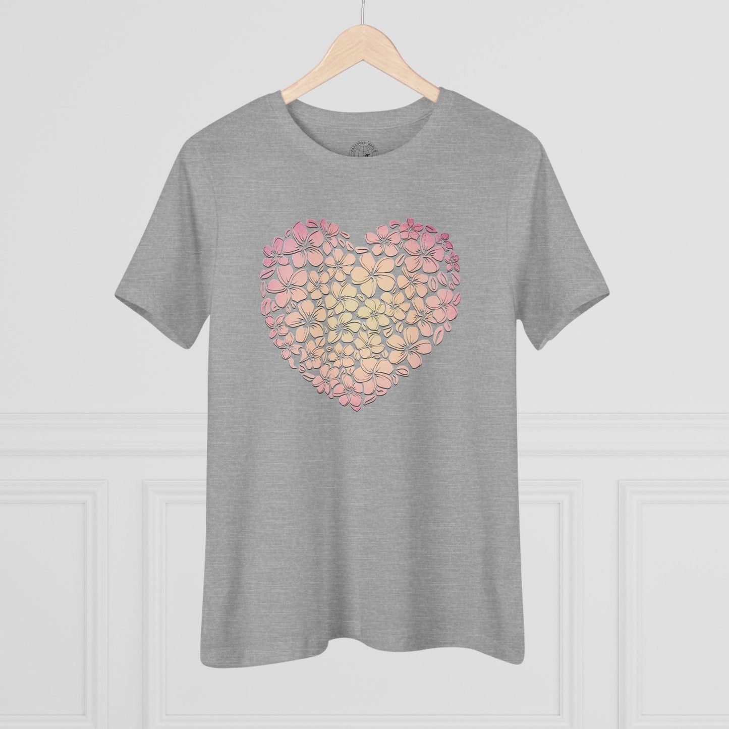 Hawaiian Plumeria Heart, Womens Fit T-Shirt
