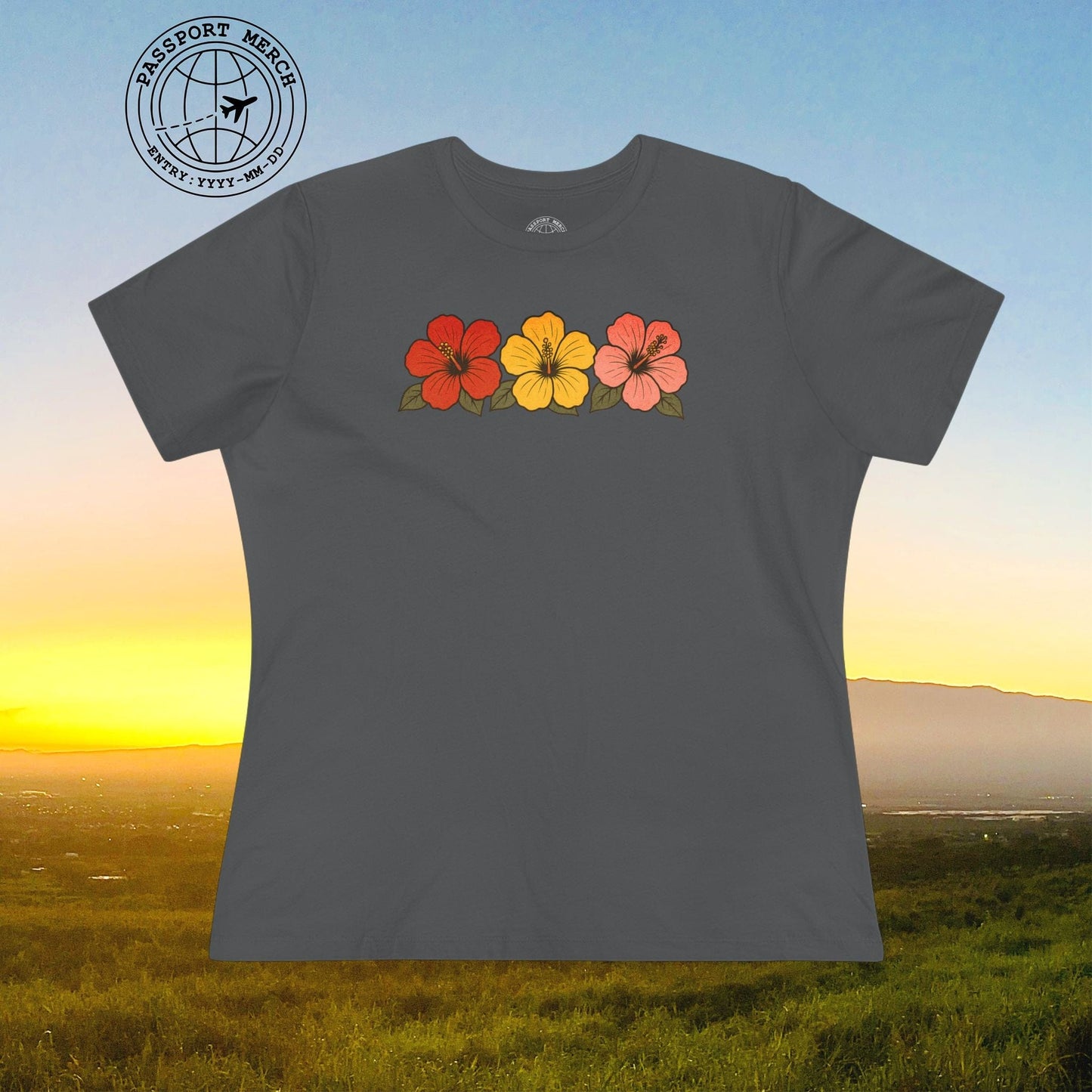 Three Vintage Hibiscus, Hawaii, Womens Fit T-Shirt