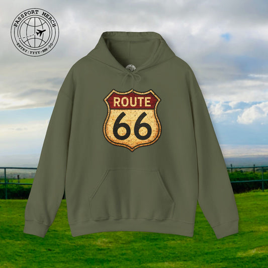 Signs of Wanderlust, Vintage Route 66, USA Hoodie