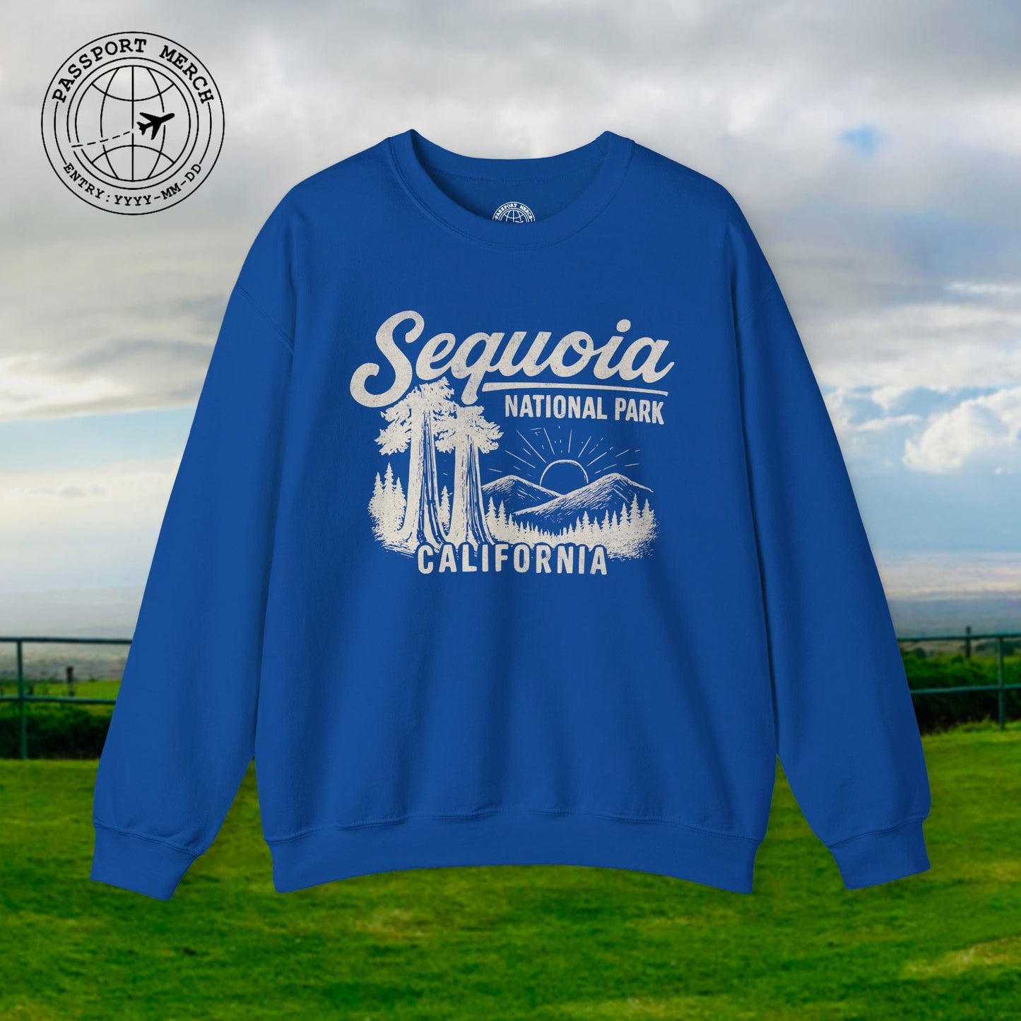 Sequoia National Park Vintage Monochrome, California Crewneck