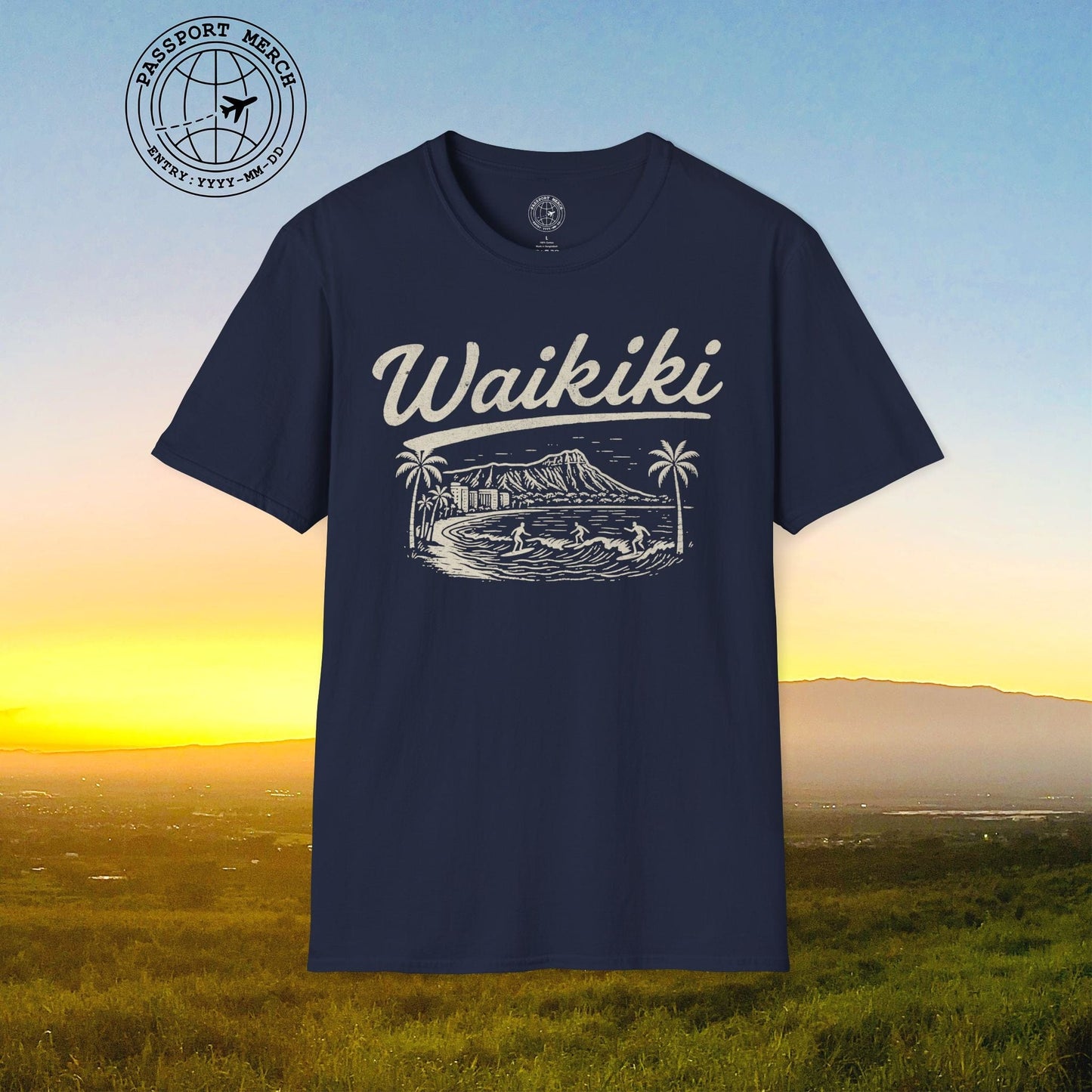 Monochrome Dreams of Waikiki, Hawaii T-Shirt