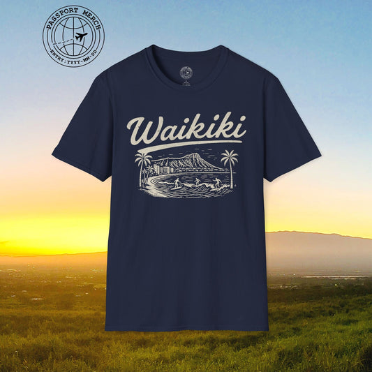 Monochrome Dreams of Waikiki, Hawaii T-Shirt