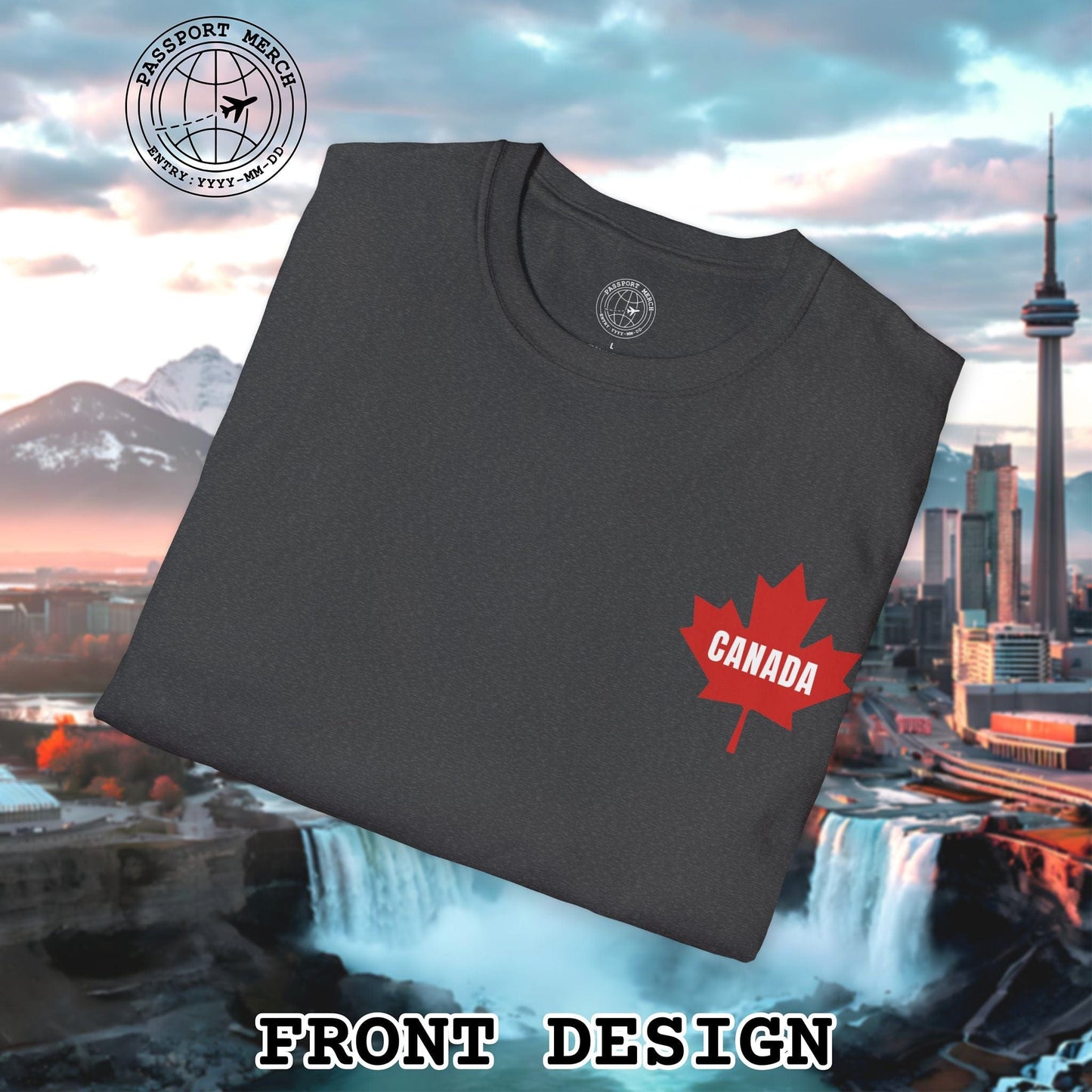 Vintage Canada Patriotism Letter Flag, Back Print T-Shirt