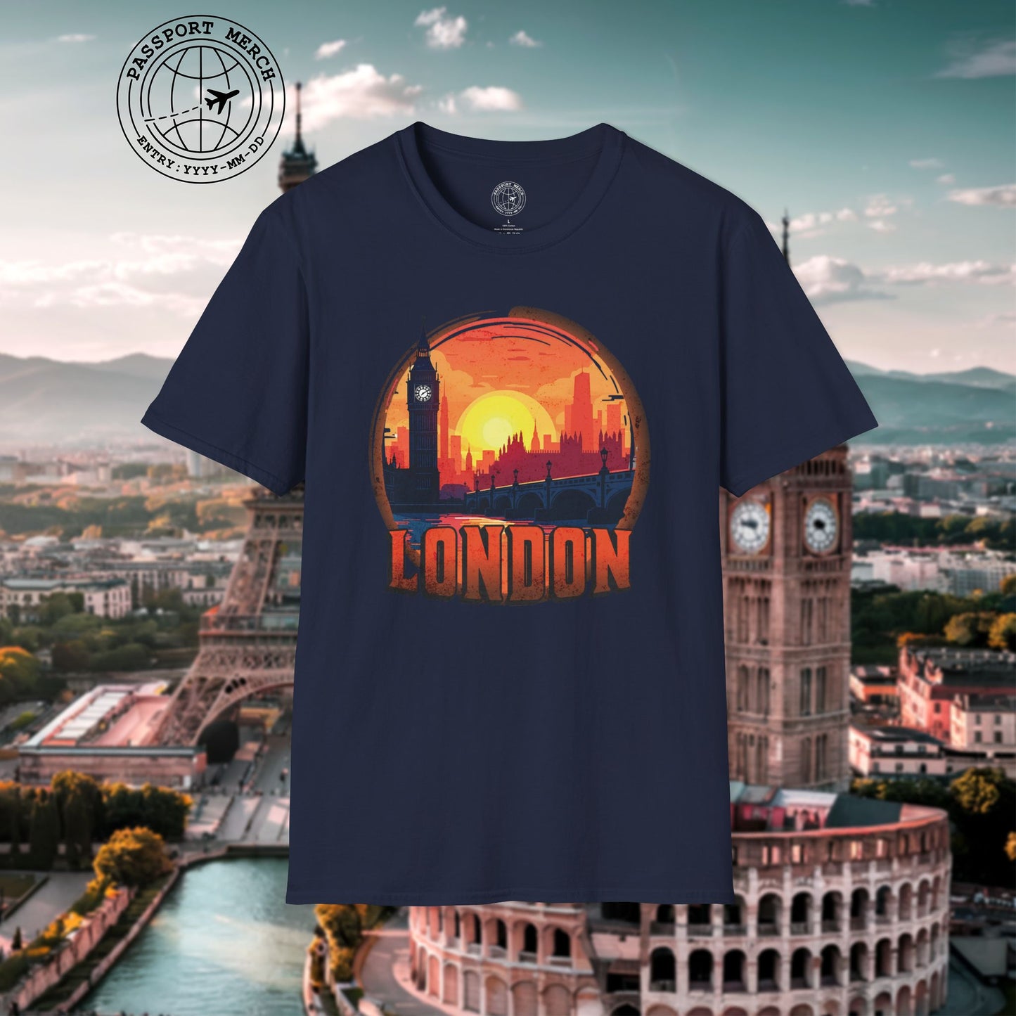 Vintage Big Ben Sunset, London, England T-Shirt