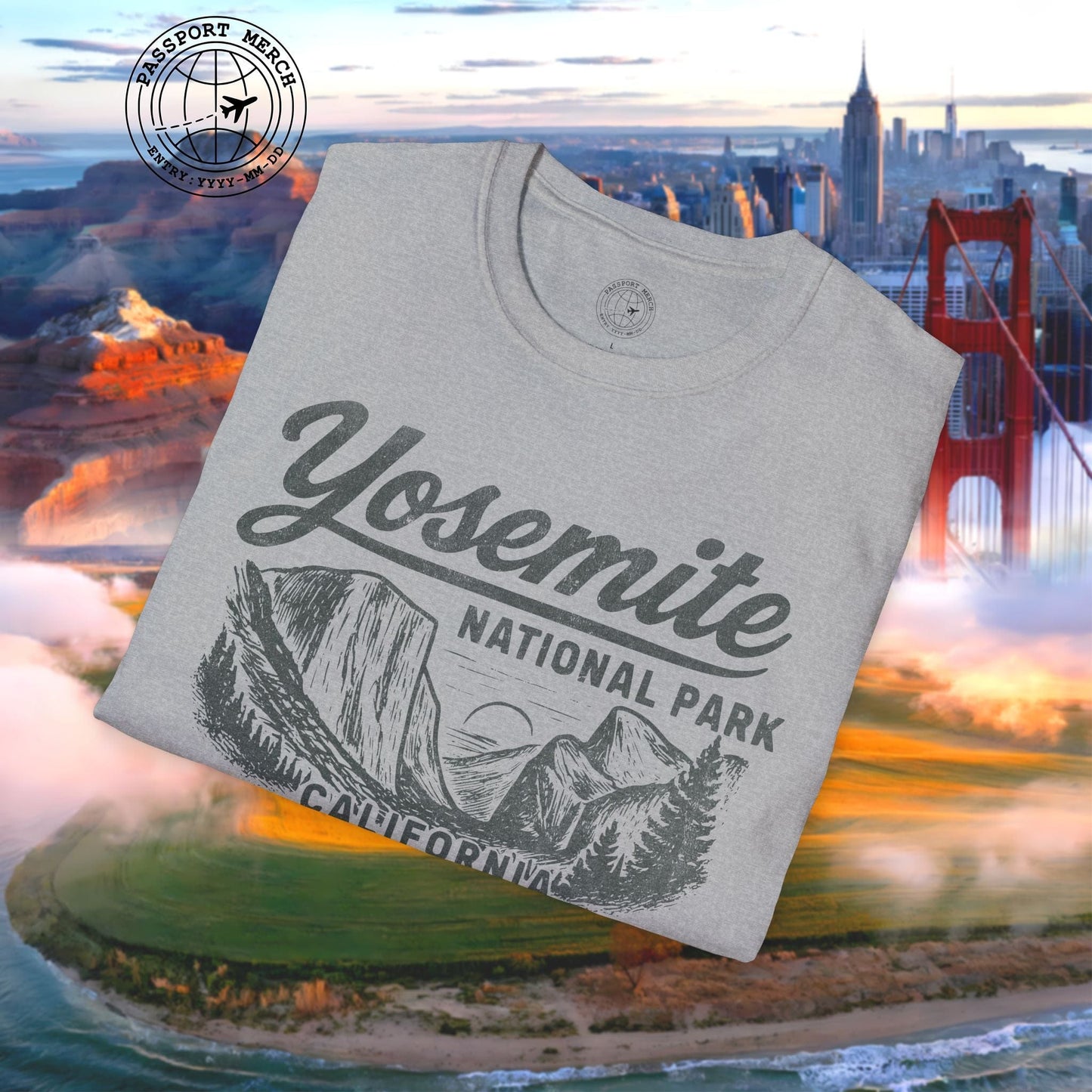 Yosemite National Park Vintage Monochrome, California T-Shirt