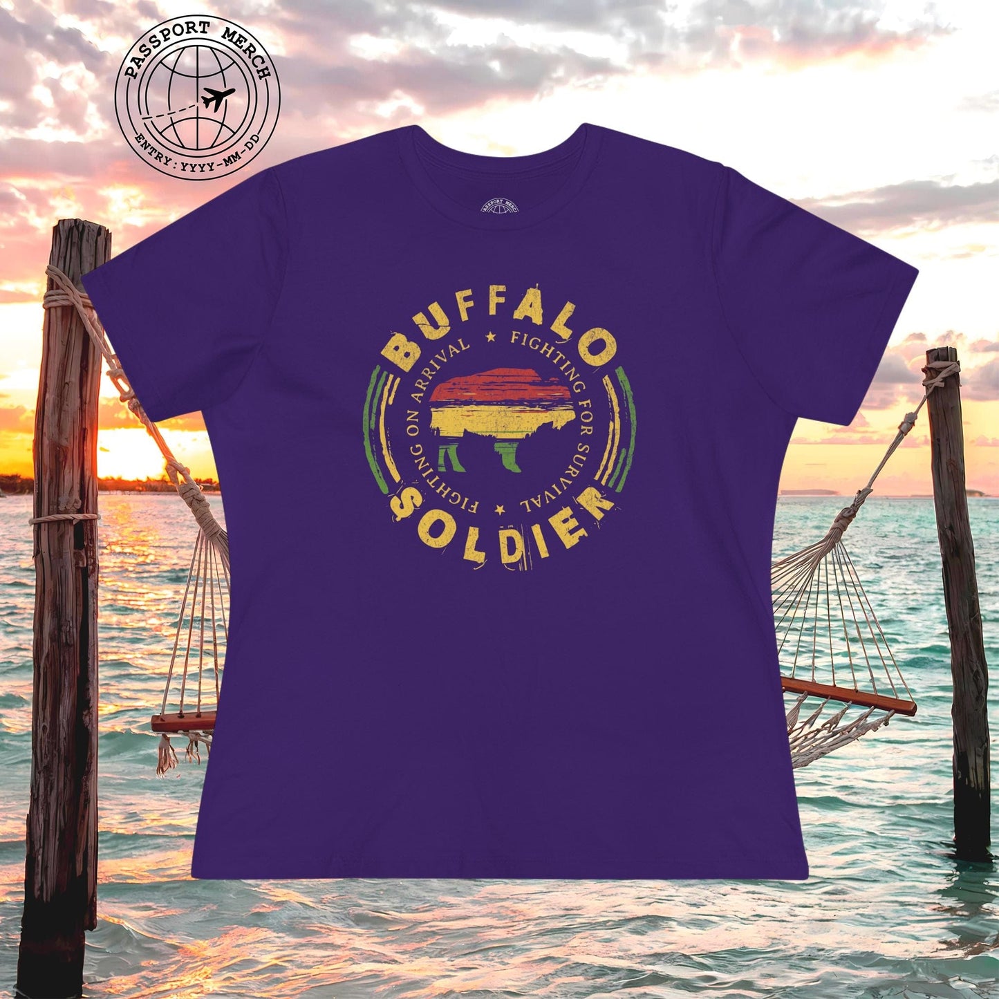 Vintage Buffalo Soldier, Jamaica, Womens Fit T-Shirt