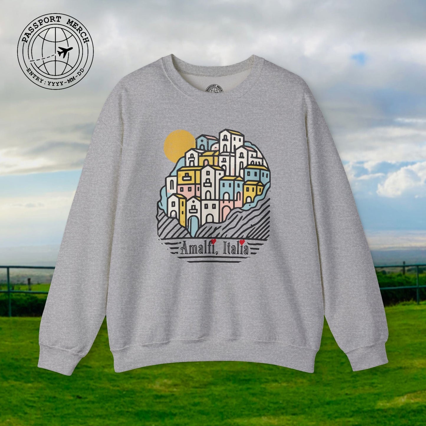 Hearts for Amalfi, Italy Crewneck