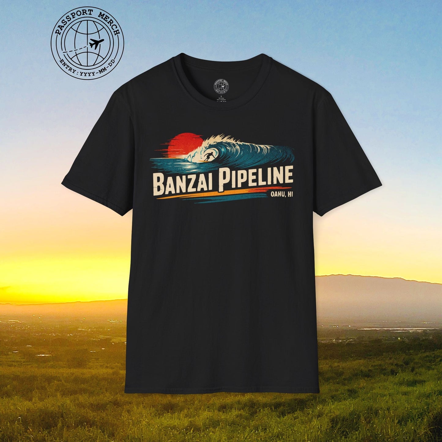 Banzai Pipeline, Oahu, Hawaii - Vibrant Surf Retro T-Shirt