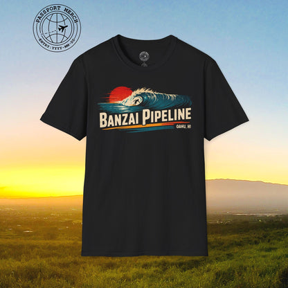Banzai Pipeline, Oahu, Hawaii - Vibrant Surf Retro T-Shirt