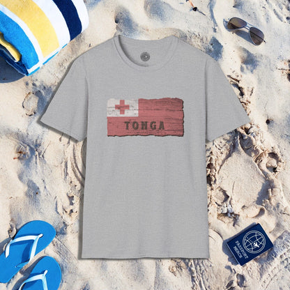 Kingdom of Tonga Woodworked Flag T-Shirt