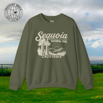Sequoia National Park Vintage Monochrome, California Crewneck