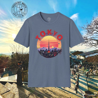 Retro Tokyo Tower Sunset, Japan T-Shirt