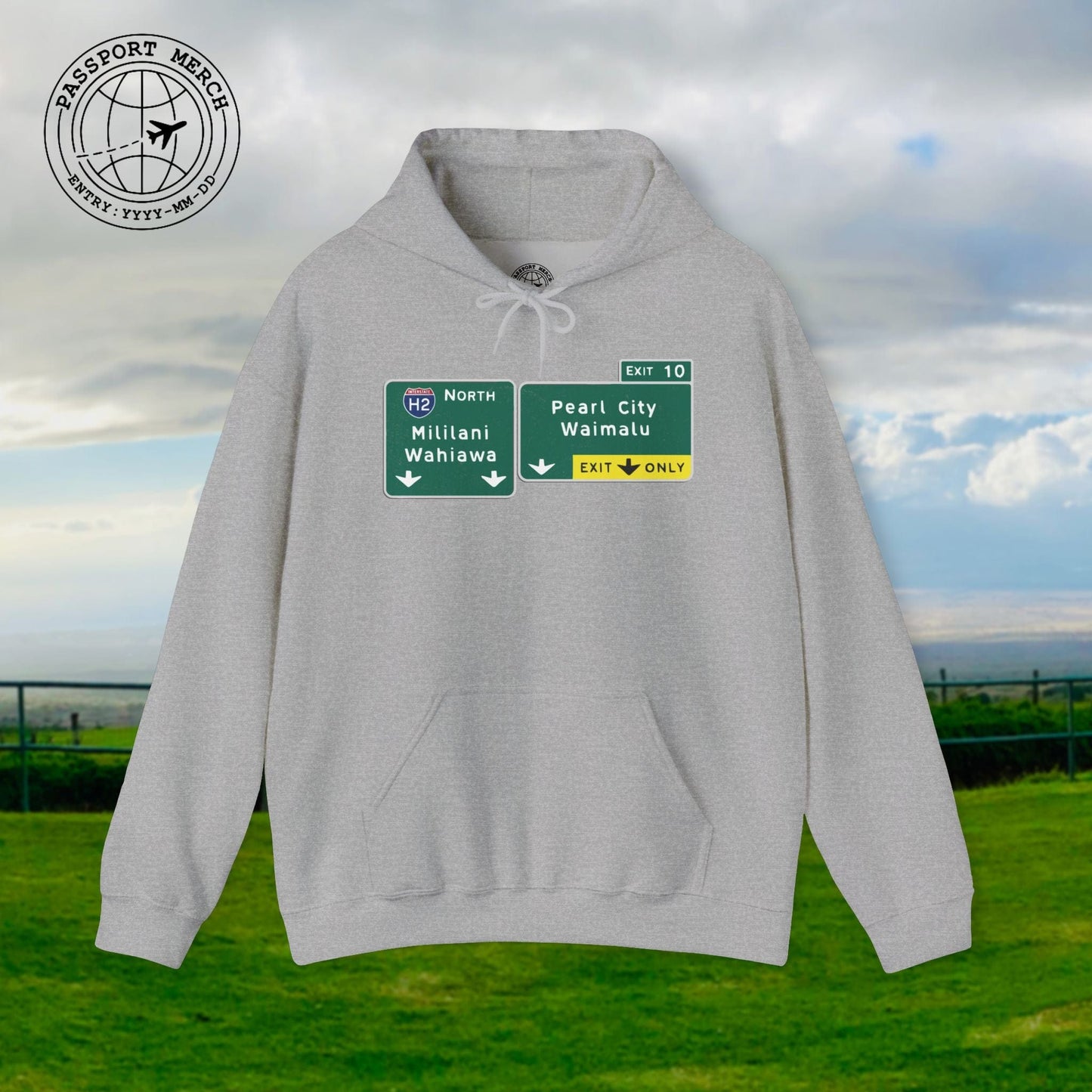 Signs of Wanderlust, Pearl City/Waimalu Exit 10, Hawaii Hoodie