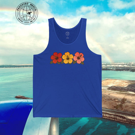 Three Vintage Hibiscus, Hawaii, Hawaii Tank Top