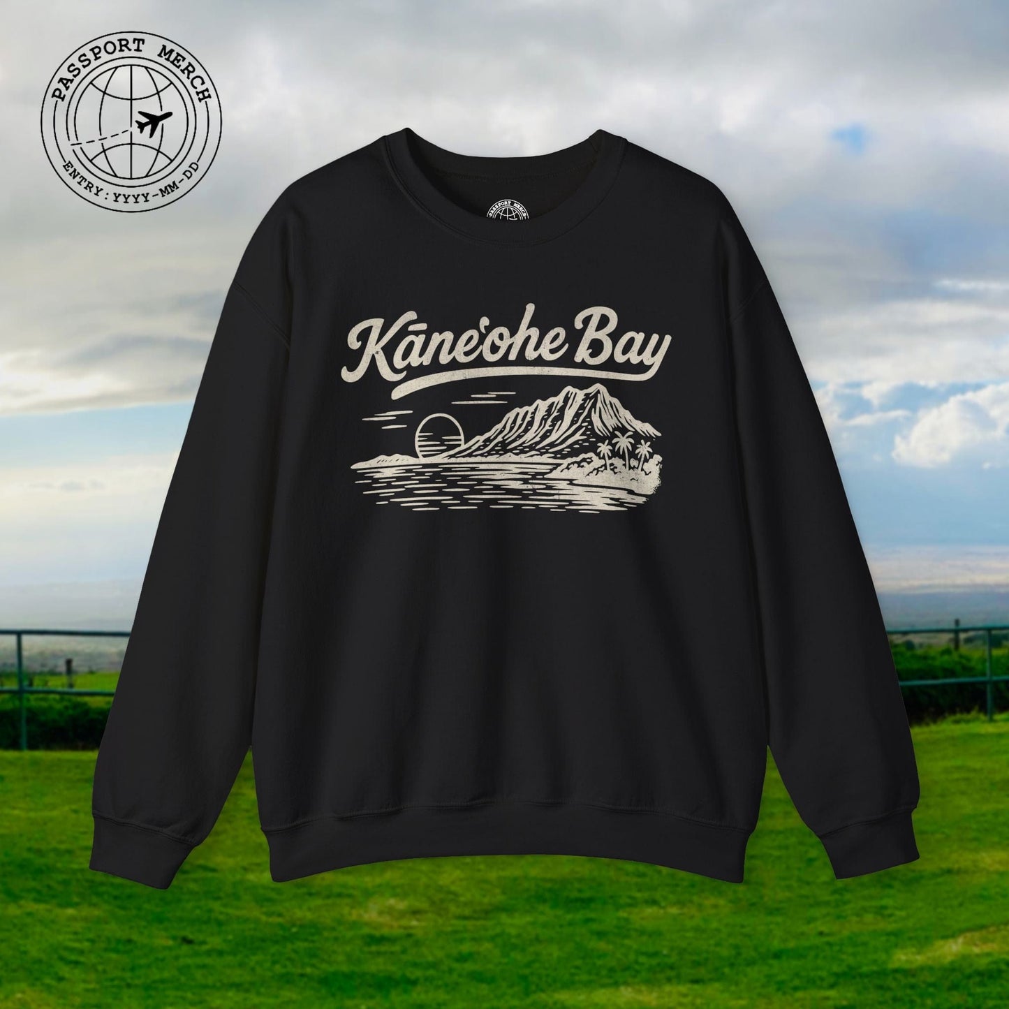 Kaneohe Bay Vintage Monochrome, Hawaii Crewneck