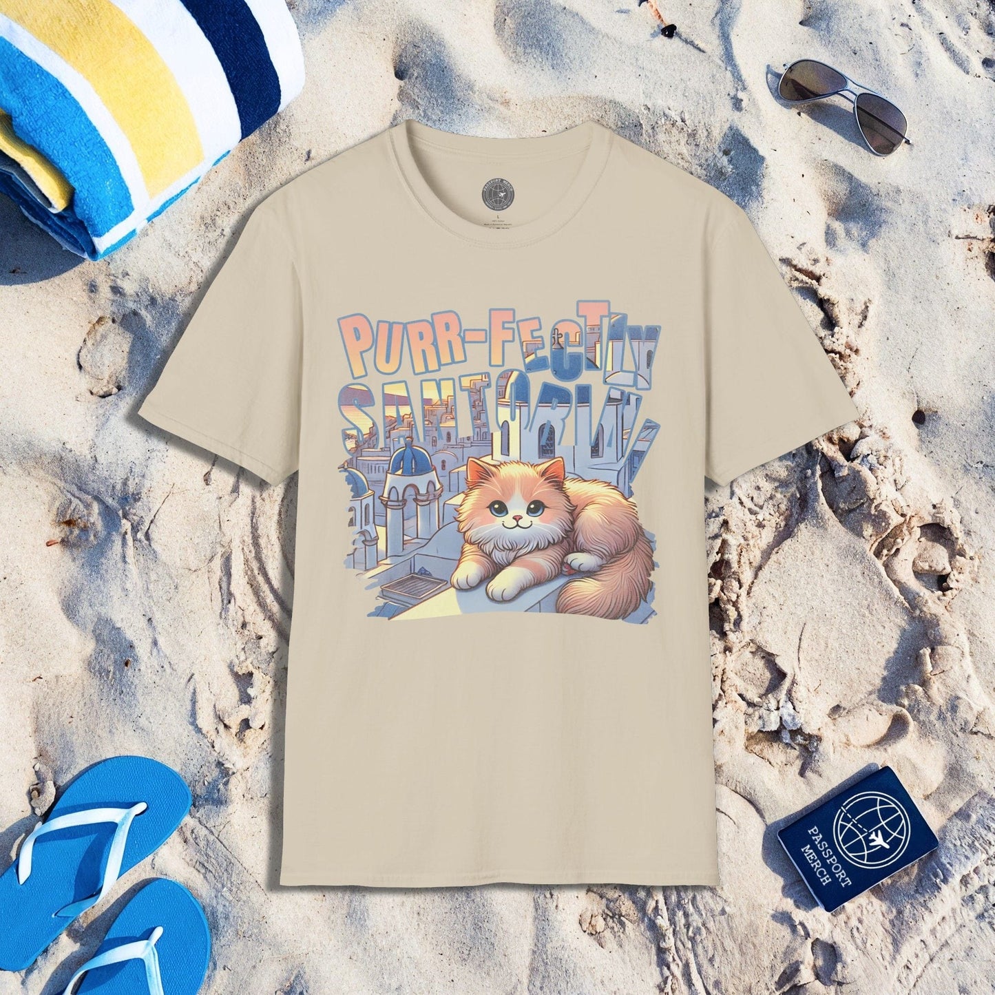 Purr-fectly Santorini Greece T-Shirt