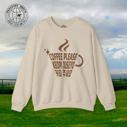 Coffee Please. Keopi Juseyo. Korea Crewneck