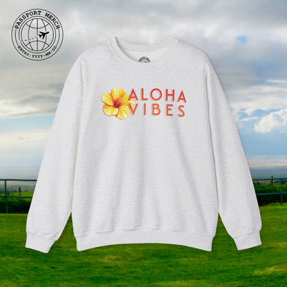 Sun-Kissed Hibiscus Aloha Vibes, Hawaii Crewneck