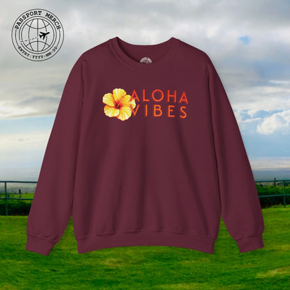 Sun-Kissed Hibiscus Aloha Vibes, Hawaii Crewneck