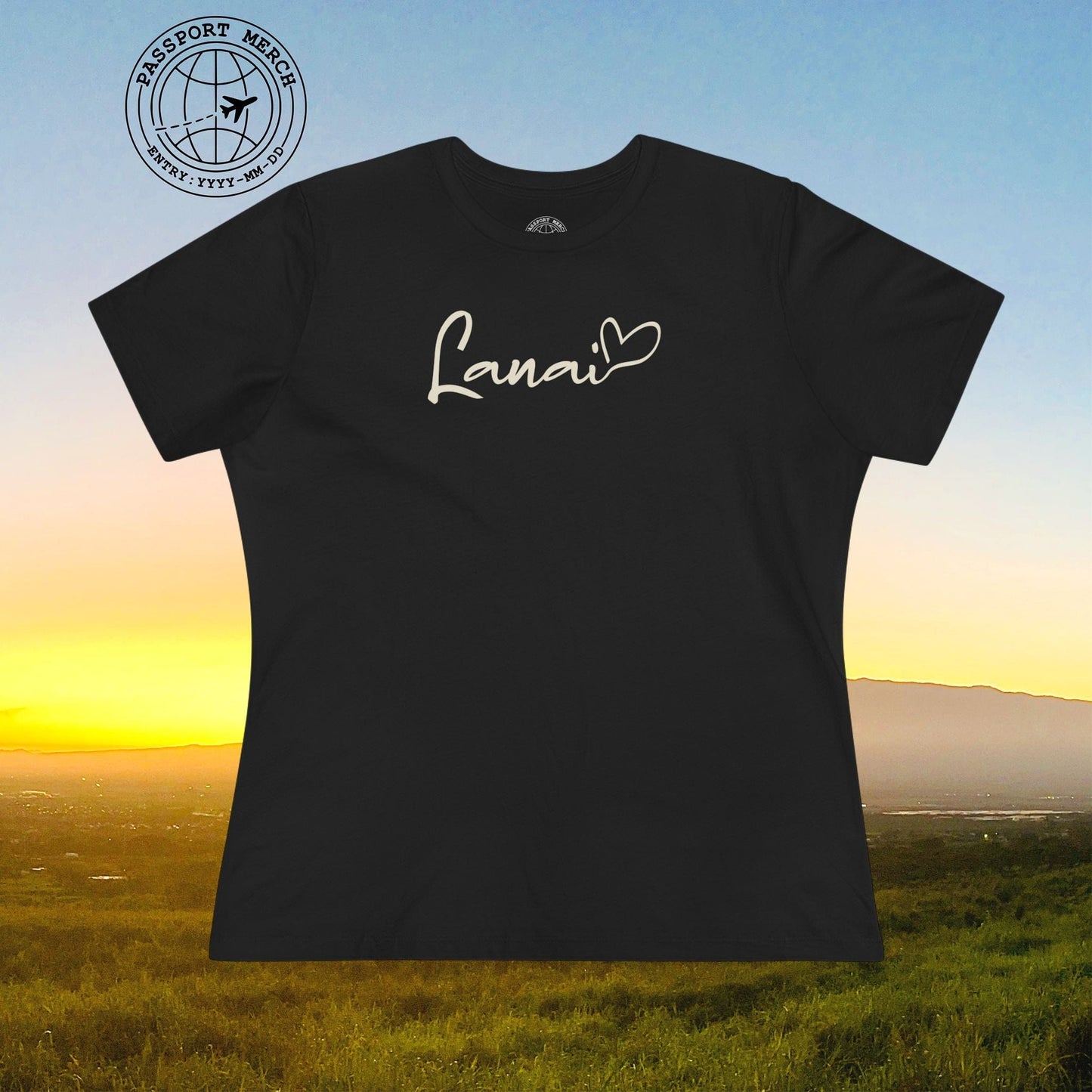Heart Signature (Islands Edition), Lanai, Hawaii, Womens Fit T-Shirt