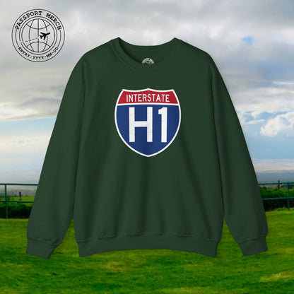 Signs of Wanderlust, Interstate H1, Hawaii Crewneck