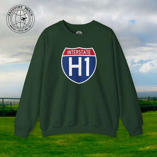 Signs of Wanderlust, Interstate H1, Hawaii Crewneck