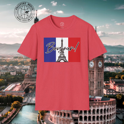 Bonjour Eiffel Tower Paris France T-Shirt