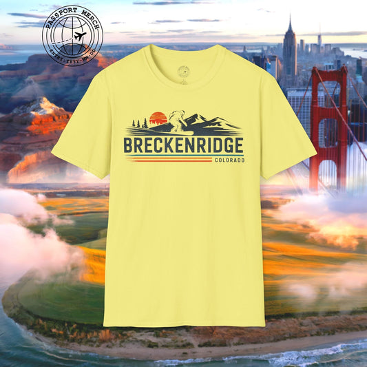 Breckenridge Colorado - Vibrant Ski Retro T-Shirt