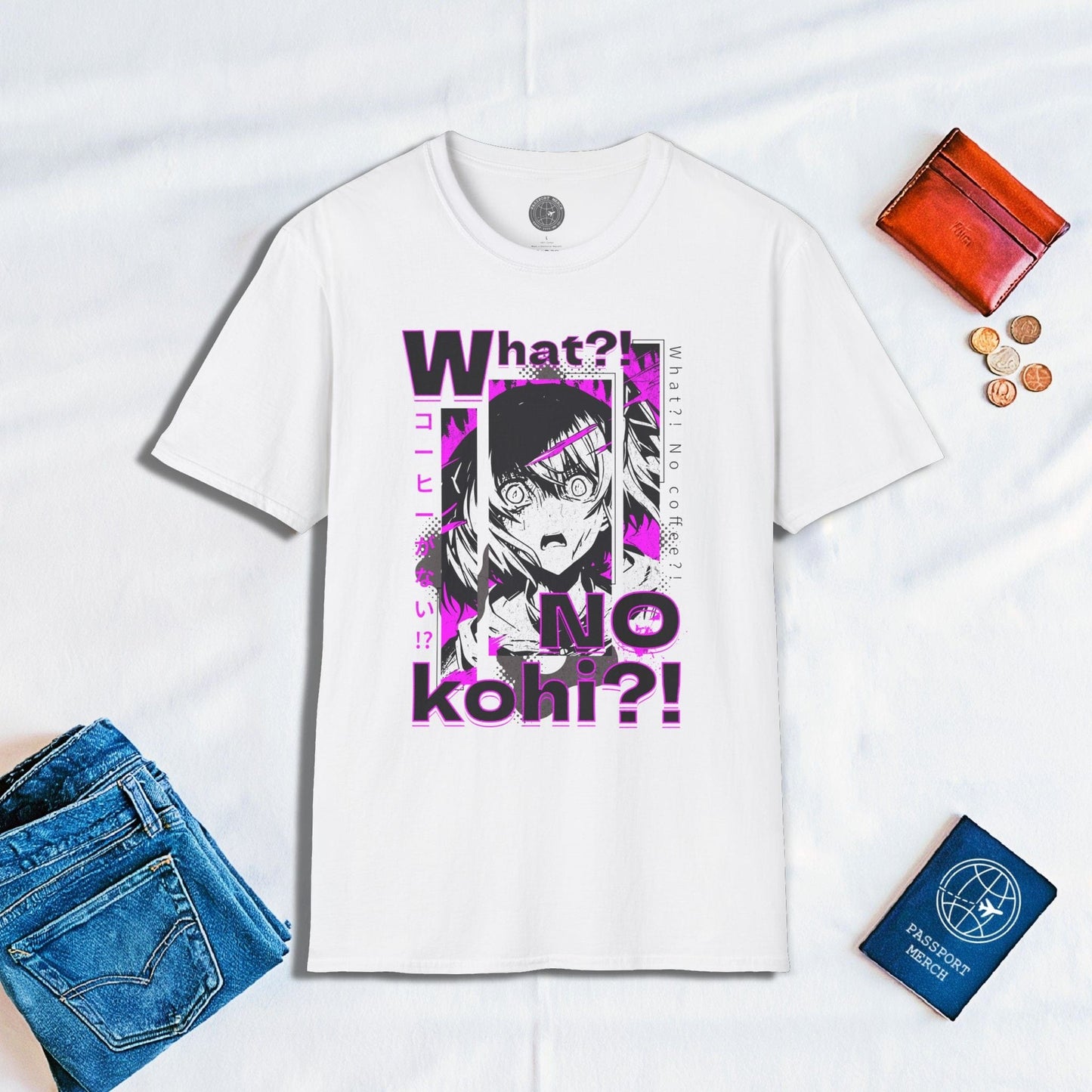 The "What?! No kohi?!" Anime Terror Face Japan T-Shirt