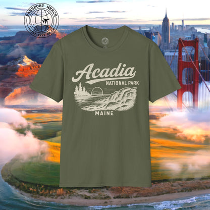 Acadia National Park Vintage Monochrome, Maine T-Shirt