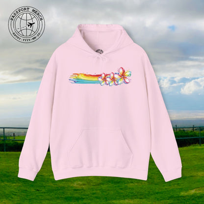 Neon Art Plumeria Rainbow, Hawaii Hoodie