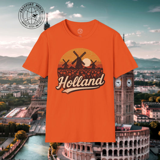 Holland Tulips and Windmills T-Shirt